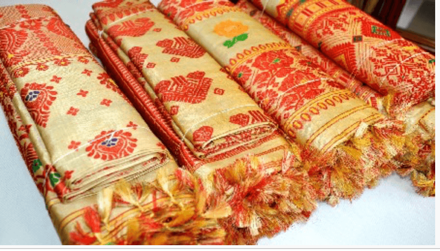 Assam silk saree manufacturer Mekhela Chador Muga Sualkuchi
